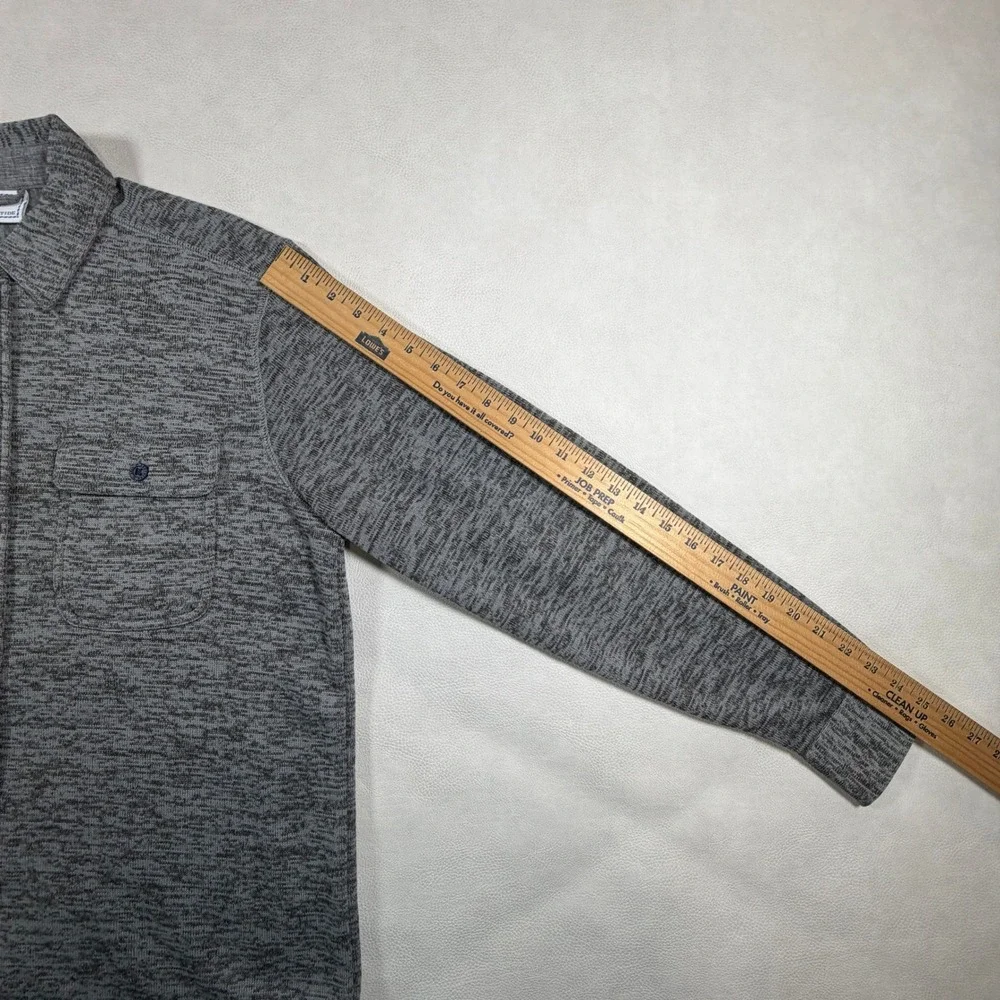 Southern Tide Mens Grey Space Dye Knit Button Front Shirt Jacket Shacket Size M